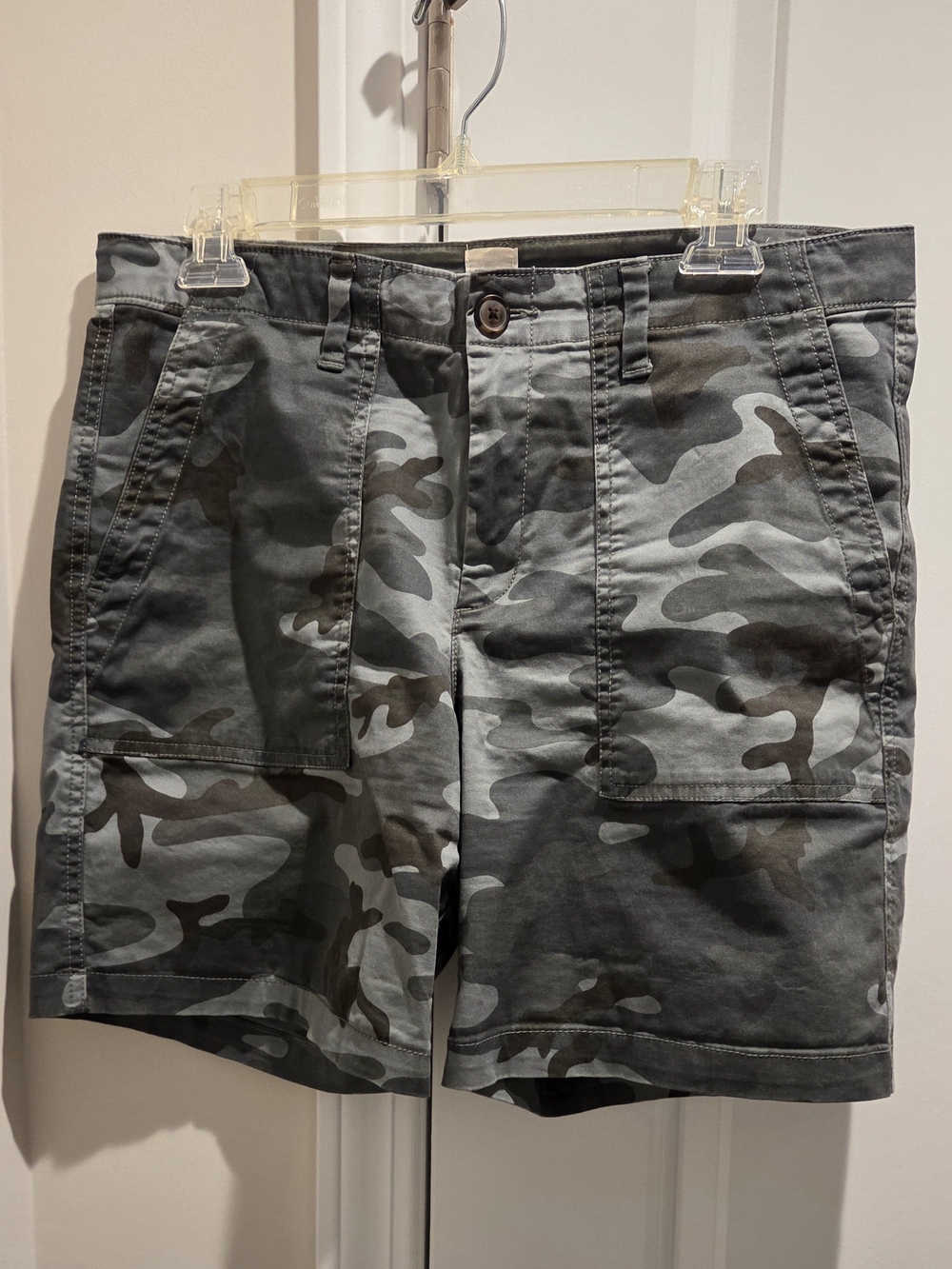Ladies Grey Camo Utility Shorts